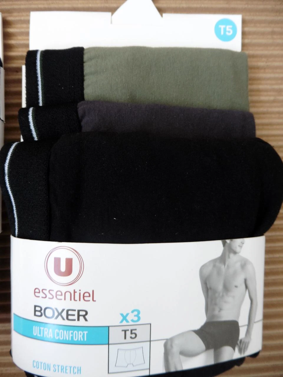 Lote de 2 pacotes de 3 boxers masculinos tamanho 5 – photo 3